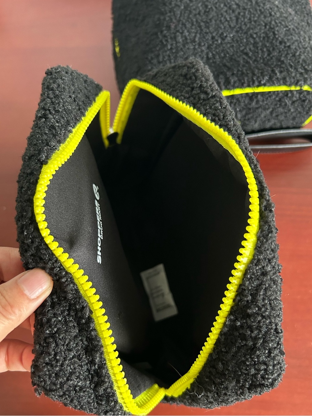 2/$10 Black Fuzzy cosmetic Pouch - Picture 4 of 5